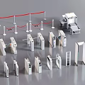 Modern Access Gate Access Card Swipe All-in-One Wing Gate Security Door Security Inspection Machine 3d model