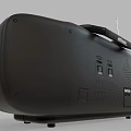 Vintage Black Portable Boombox Featuring Antenna Knobs Speakers And 3d model