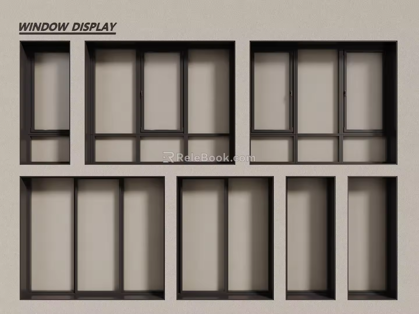 modern windows aluminum alloy windows casement windows floor-to-ceiling windows 3d model