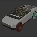 Futuristic Electric Truck With Open Top Design And Black Silver Exterior
