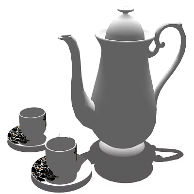 Modern Tea Set Tableware 3d model