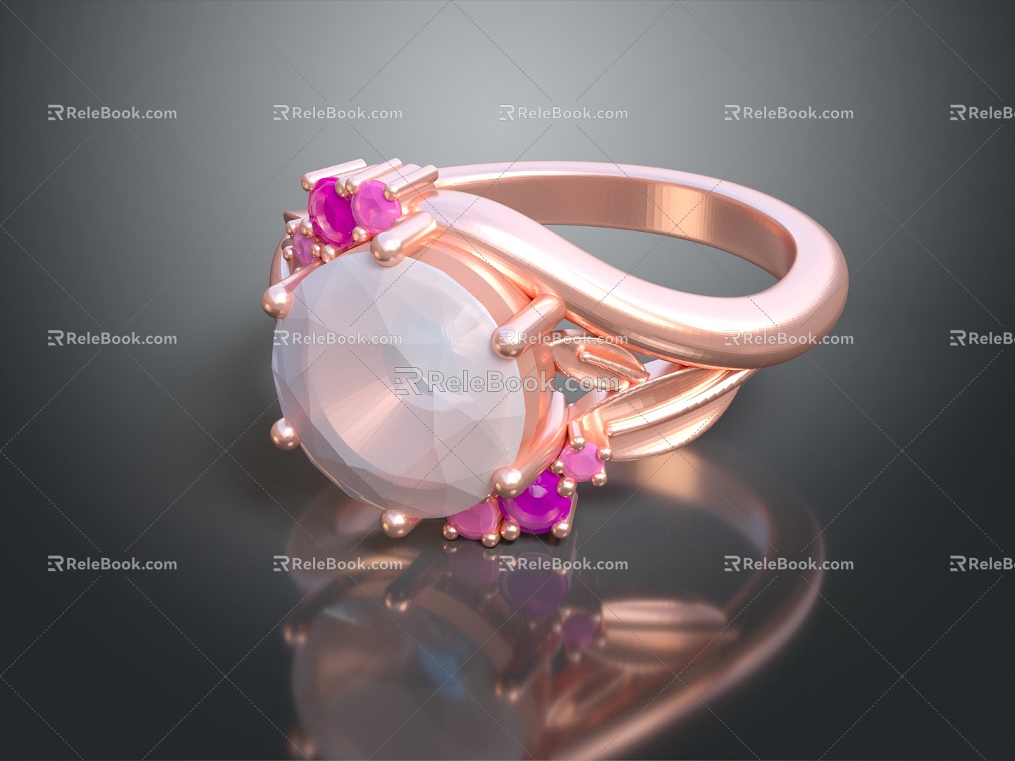 Modern Ring Diamond Ring 3d model