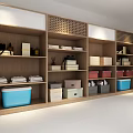 Wooden Display Shelves with Multiple Compartments Organized Storage Bins Books and Towels Modern Home Organization