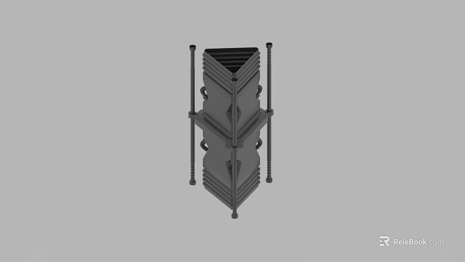 3D Geometric Symmetric Vertical Frame Structural Design Mechanical Component 3d model 