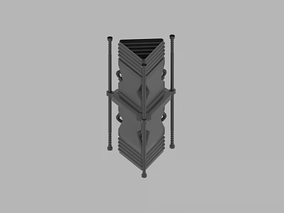 3D Geometric Symmetric Vertical Frame Structural Design Mechanical Component 3d model