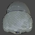 Futuristic Metallic Honeycomb Helmet With Visor Breathing Tube And Skull Interior
