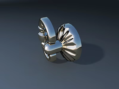 Road Infrastructure Durable Silver Metal Fitting With Reflective Surface For Traffic Safety 3d model