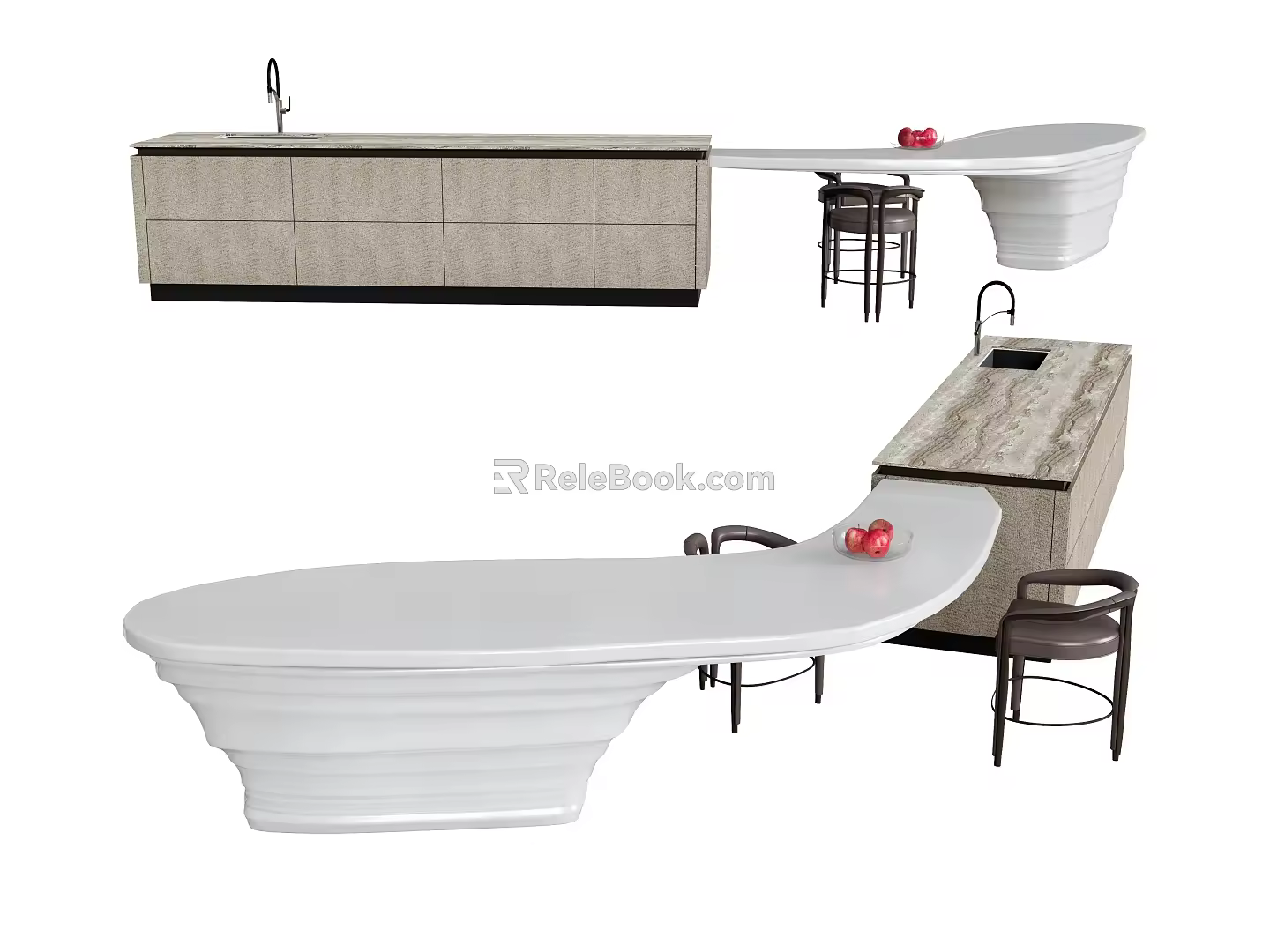 Bar counter Bar counter Front desk Special-shaped bar table Chair Fruit faucet table chair 3d model