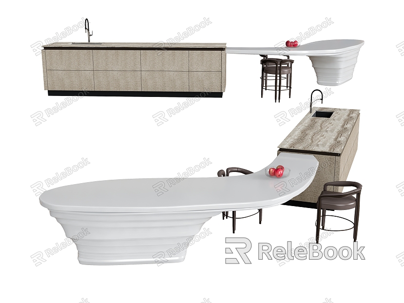 Bar counter Bar counter Front desk Special-shaped bar table Chair Fruit faucet table chair model