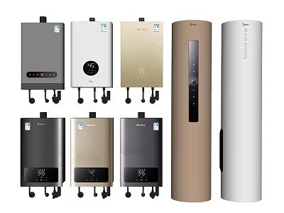 Modern Daily Use Household Water Heaters With Various Styles And Different Colors 3d model