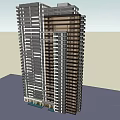 Modern High Rise Residential Building Exterior Design With Glass Windows And Balconies