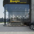 Modern Milk Tea Shop Interior With Bar Counter Fresh Fruits And Menu Boards