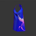 Stylish Blue Halter Dress with Pink Scorpion Print and Modern Design