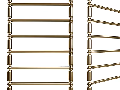 Gold Metal Bathroom Cabinet Rack With Multiple Storage Shelves Design 3d model