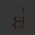 Rustic Vintage Carved Wooden Chairs With High Back Design And Metal Accents