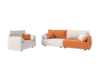 Modern Combination Sofa Fleece Sofa 3d model