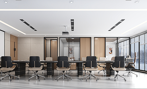 Modern Meeting Room Meeting Table and Chair 3d model