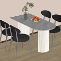 Dining table and chair combination 3d model