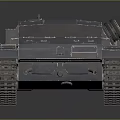 Detailed Metallic Tank With Tracks Turret Armored Hull And Exterior Design