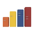 SHCO Retro Style Double Door Refrigerators In Orange Yellow Blue And Red Colors