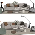Modern sofa coffee table combination 3d model