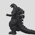 Godzilla Game Movie Character Featuring Black Scaly Skin Open Mouth and Dorsal Fins