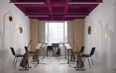 violin classroom training school classroom music classroom art piano room training room 3d model