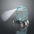 Rusty Vintage Metal Tank Shooting White Beam With Turret And Tracks