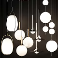 Modern Pendant Lights With Various Shapes White Glass Shades And Metal Frames