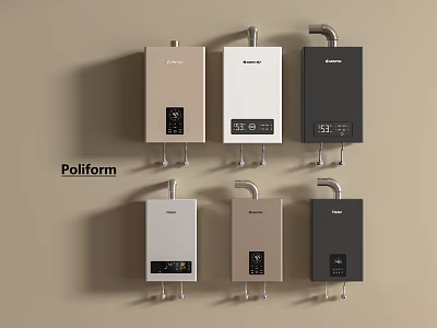 Poliform Wall Mounted Water Heaters With Various Colors For Modern Home Use 3d model
