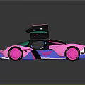Pink Futuristic Sports Car With Open Doors And Modern Design Elements