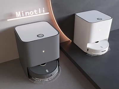 Minotli Smart Robot Vacuum Cleaners With Gray And White Modern Design 3d model