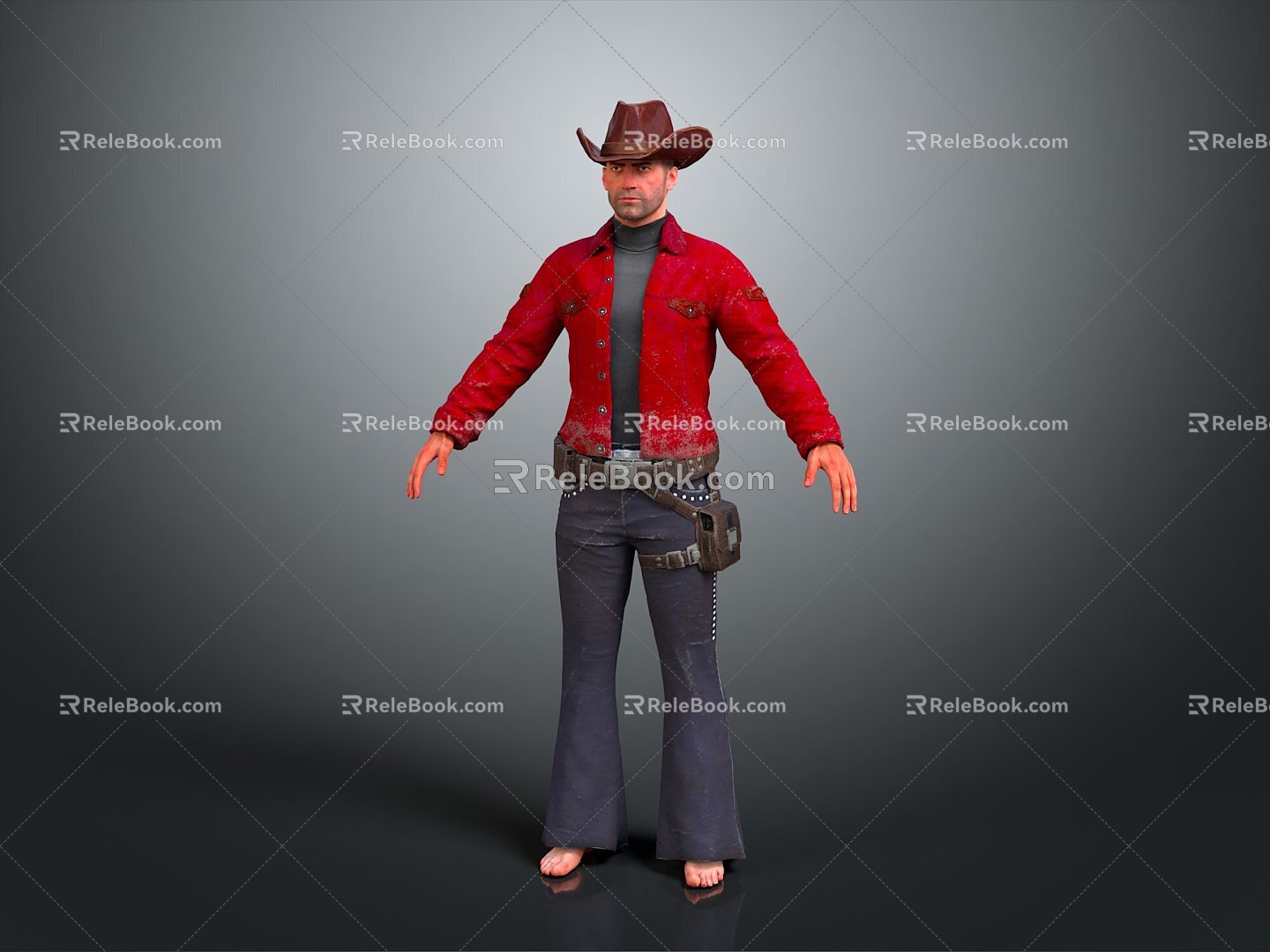 Western Denim Denim American Denim Male Character Male Character Male Male Handsome Male Youth 3d model