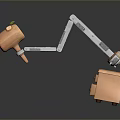 Game And Movie Character With Mechanical Arm Wooden Block Apple Leaf And Small Cabinet