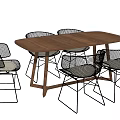 Modern Dining Table and Chair Combination Dining Table and Chair 3d model