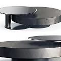 Modern Round Coffee Table With Metal Base And Smooth Elegant Surface Design 3d model