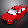 Stylish Red Sports Car With Rear Spoiler White Interior And Black Wheels