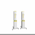 Two White UV Disinfection Lamps With Stand And Green Indicator Platform