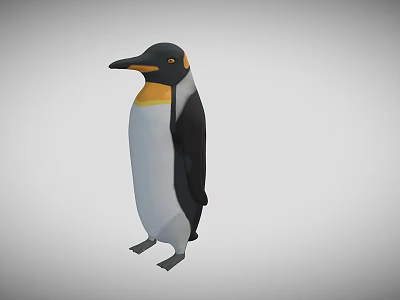3D Rendered Penguin Character With Black White Body And Yellow Beak 3d model