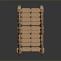 Golden Metal Ladder Like Structure With Multiple Rungs And Side Handrails