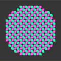 Colorful Pink And Blue Cube Decorative Ornaments Set With Glossy Finish Arranged In Circular Pattern