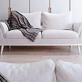 Nordic Double Sofa Fabric Double Sofa 3d model