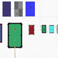 Sports Equipment Billiard Table Design With Green Felt Surface And Cue Accessories