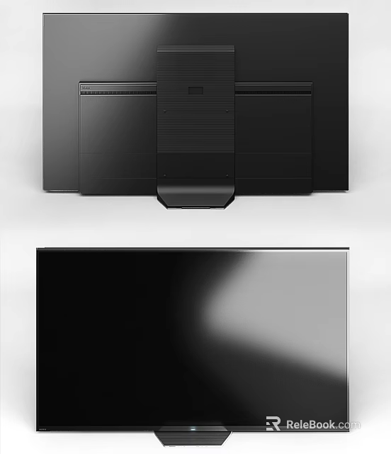 Sleek Ultra Thin Modern TV With Black Screen Narrow Bezel And Sleek Back Design 3d model 