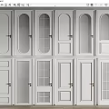 White Interior Hinged Doors With Various Panel And Glass Design Options 3d model