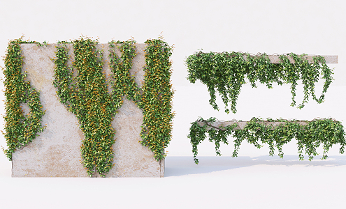 modern plant wall green plant wall 3d model