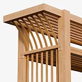 Natural Wooden Storage Shelf With Open Design And Multiple Display Layers For Home Organization
