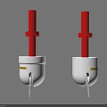 Essential Parking Lot Safety Equipment With Red White Hydrant Devices 3d model
