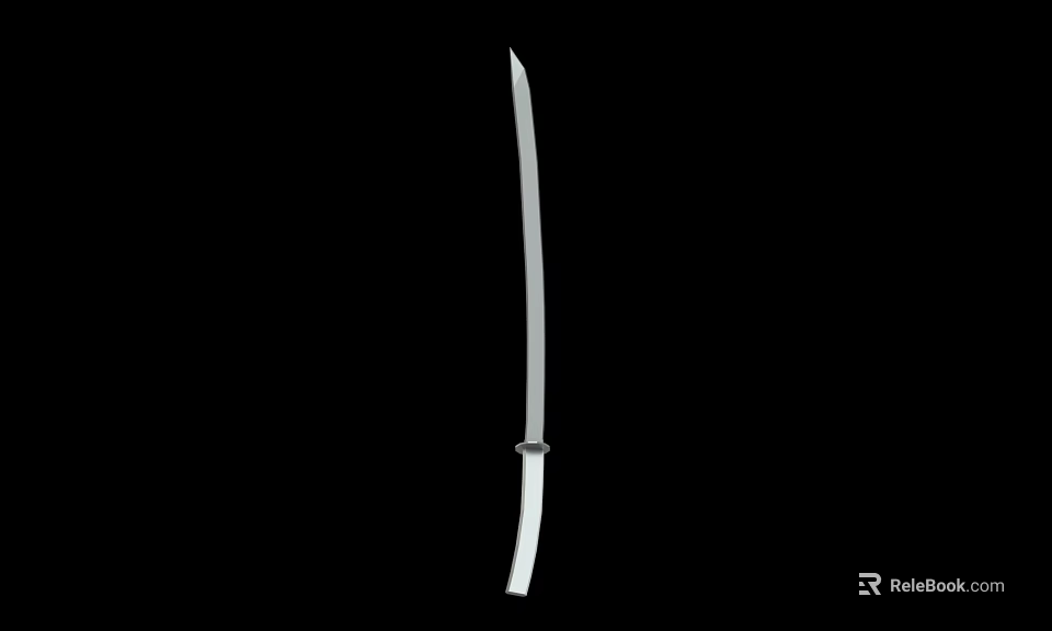 Traditional Japanese Katana Weapon With Long Slender Blade And Decorative Handle 3d model 
