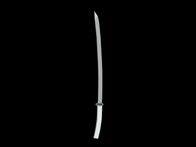 Traditional Japanese Katana Weapon With Long Slender Blade And Decorative Handle 3d model